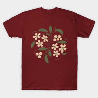 Folk flowers floral art print  Flowers abstract art T-Shirt